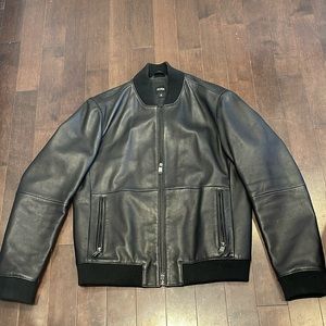 Hugo Boss Leather Bomber Jacket 40R